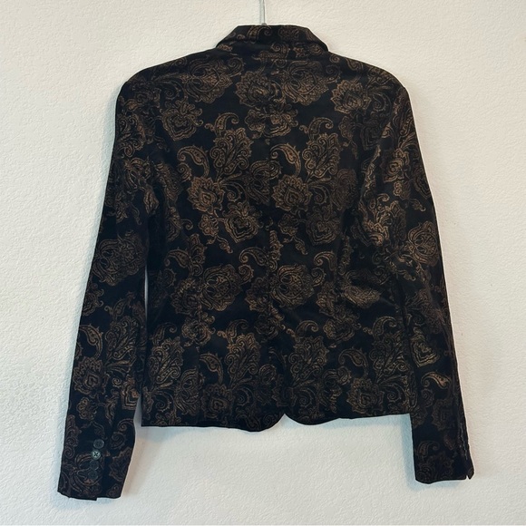 Ralph Lauren Black Gold Velvet Paisley Blazer Size 4 Small Quiet Luxury Glamour - Picture 5 of 11